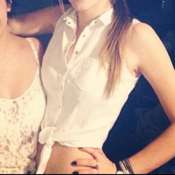 🛍 Bluenotes linen tie crop top - White - S - Picture 4 of 4